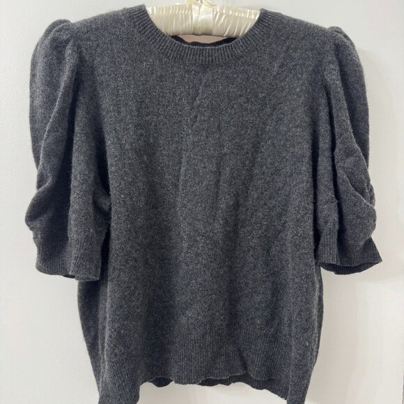FRAME Frankie Puff Cashmere Sweater Dark Gris XL - Picture 1 of 5